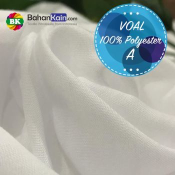 Kain Voal A Putih 100% Polyester - Digital Print Fabric